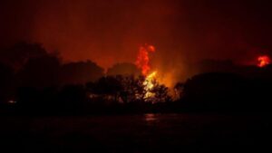 un incendio forestal azota la nación desde hace dos días y ya son 10 muertos