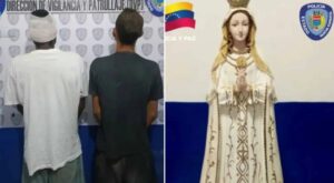 Capturan a dos sujetos por hurtar imagen de la Virgen del Valle