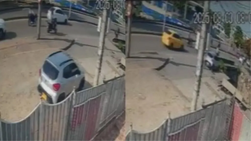 Carro cayó a un canal de aguas lluvias en Cartagena durante una extraña maniobra: 'Siguió derecho'