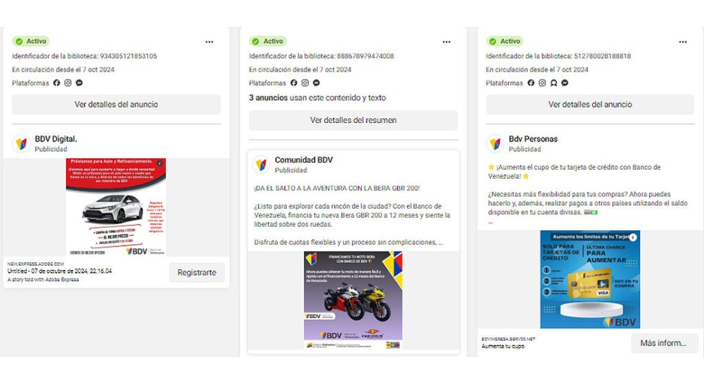 Estafas en cuentas bancarias