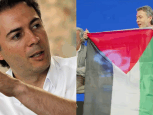 Daniel Quintero irrumpió con la bandera de Palestina en panel de precandidatos en la Andi en Cartagena | Gobierno | Economía