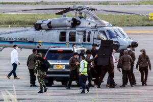 Derribado un helicóptero de la Policía colombiana en un ataque con un dron