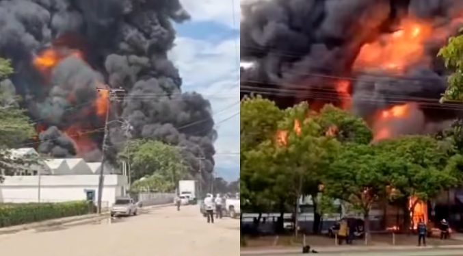 Dos personas fallecen durante incendio de empresa en Carabobo
