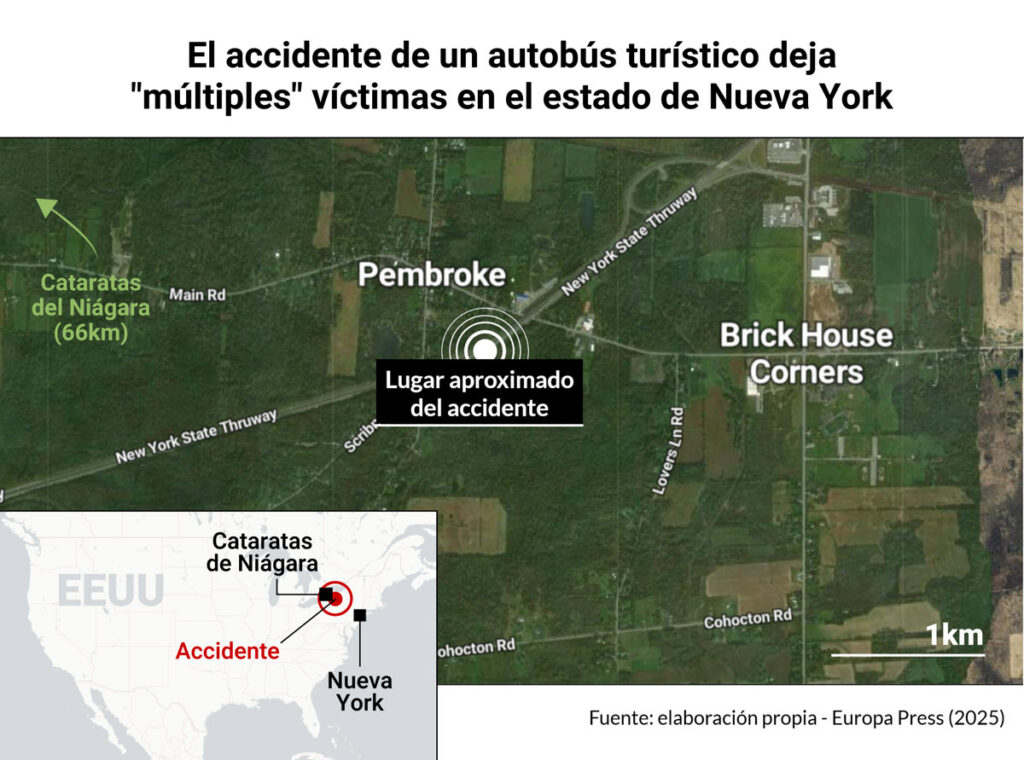El accidente de un autobús turístico deja "múltiples" víctimas en el estado de Nueva York