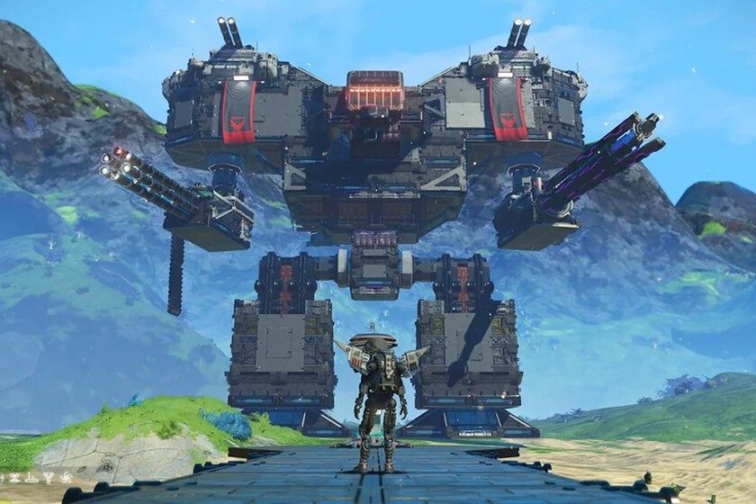 Este jugador de No Man's Sky ha construido una base en forma de robot gigante que parece sacado de Warhammer 40K