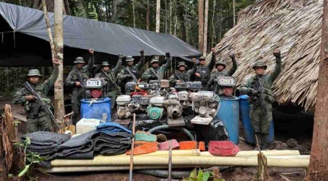 FANB destruye campamento de minería ilegal en estado Amazonas