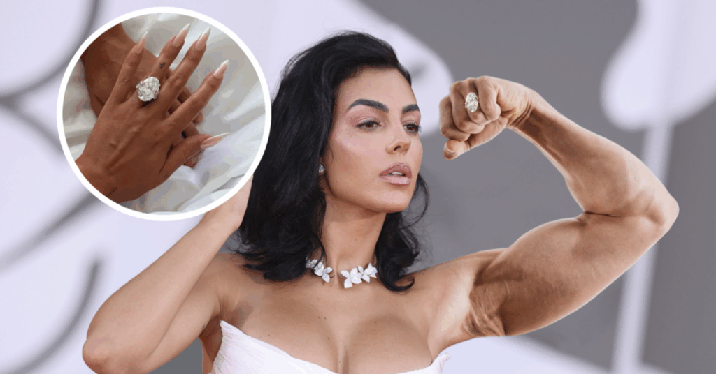 Georgina luce su nuevo bicep de 50cm gracias al anillo de compromiso de Cristiano