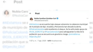 Gobernadora de Chocó alerta sobre ataque en curso en el municipio de Sipí