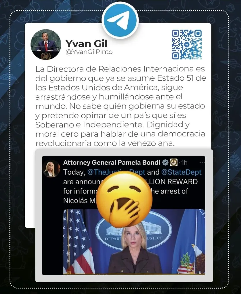 Gobierno nacional repudia recompensa de EE.UU. por información de presidente Maduro