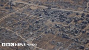 Las imágenes aéreas que muestran la magnitud de la destrucción en Gaza y que el gobierno de Israel no quiere que los periodistas filmen