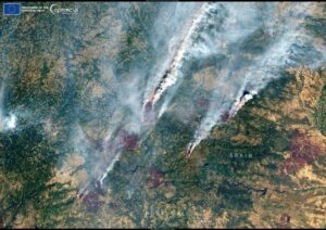 Los grandes incendios forestales del noroeste de España, imagen del día de Copernicus | europapress.es