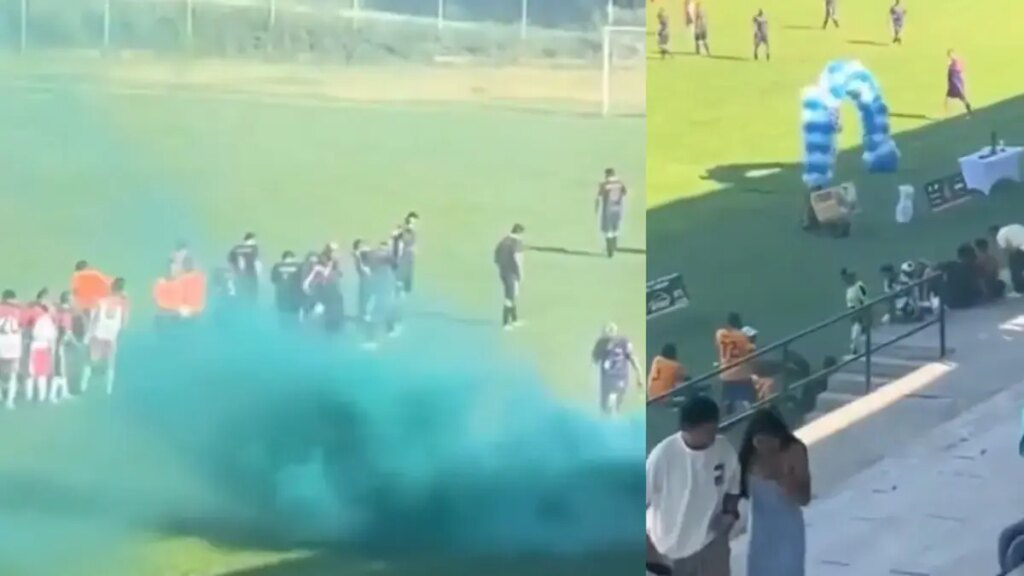 Pánico en final de partido de fútbol luego de que confundieran gas lacrimógeno con bengalas