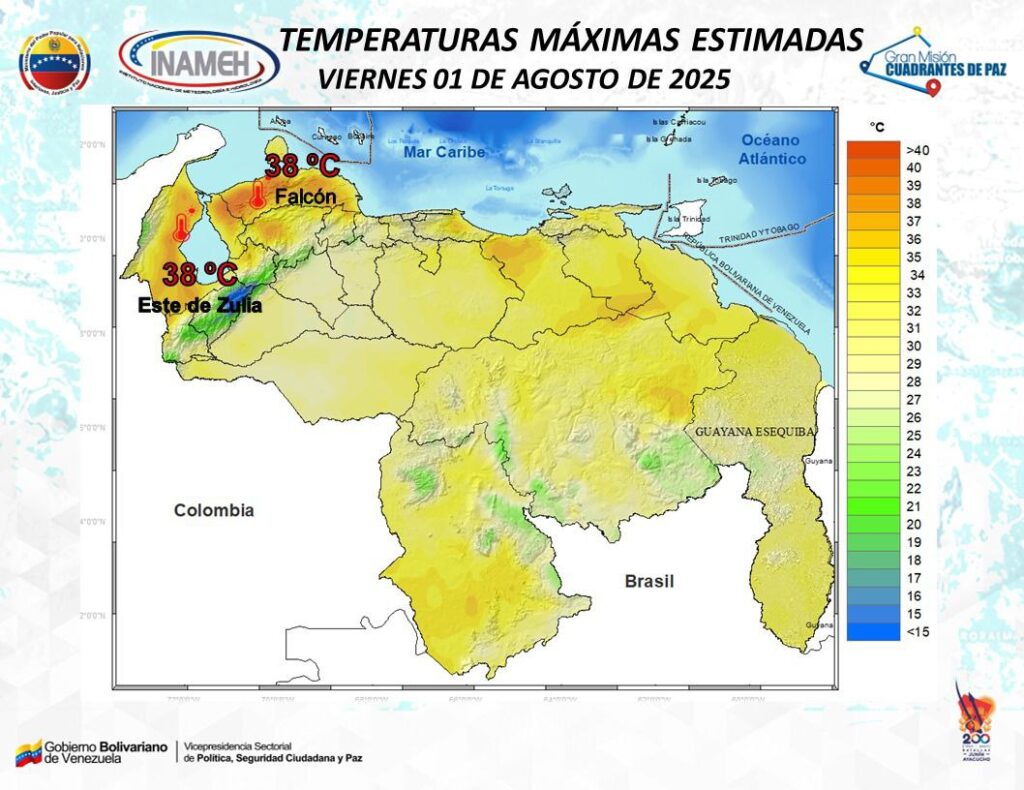 Venezuela bajo alerta meteorológica por lluvias variables y tormentas eléctricas este #1Ago