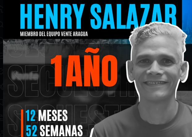 Vente Venezuela denunció que su activista Henry Salazar cumplió un año de prisión arbitraria