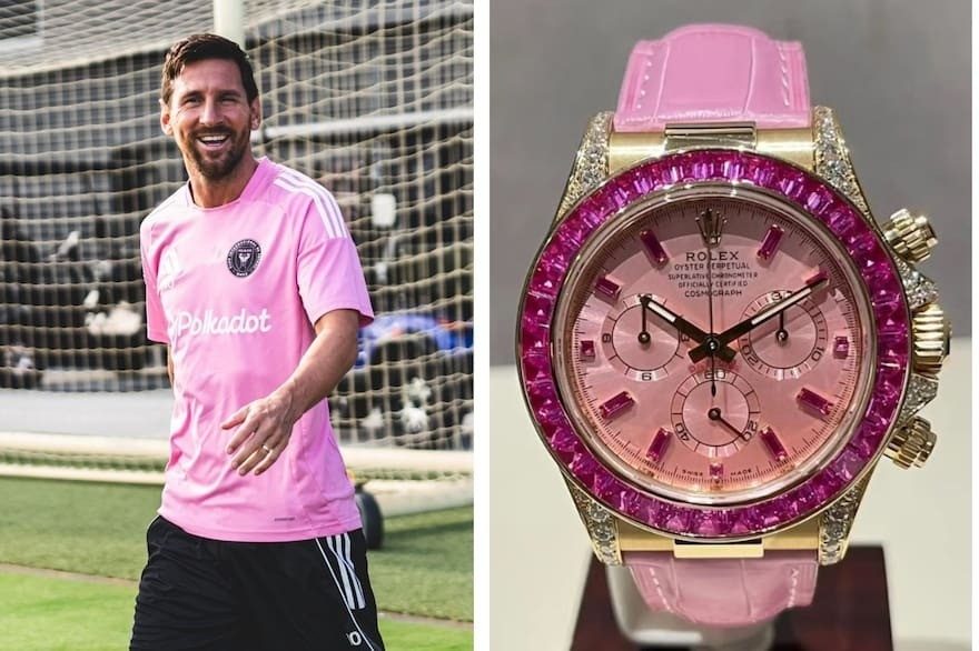 cuesta el exclusivo reloj rosa de Lionel Messi: solo hay 10 en el mundo y está bañado en oro puro (Video) - AlbertoNews