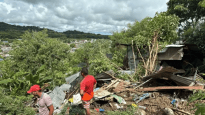 vías inundadas, canales desbordados y presencia de babillas en barrios residenciales