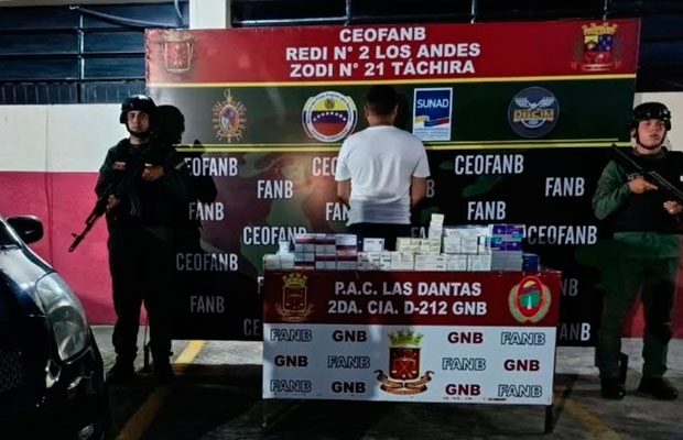 Aprehendido sujeto por tráfico de medicamentos de Colombia al estado Táchira