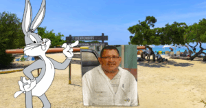 Avistan a Bugs Bunny vendiendo toallas con imagen de señor de Puerto La Cruz – El Chigüire Bipolar