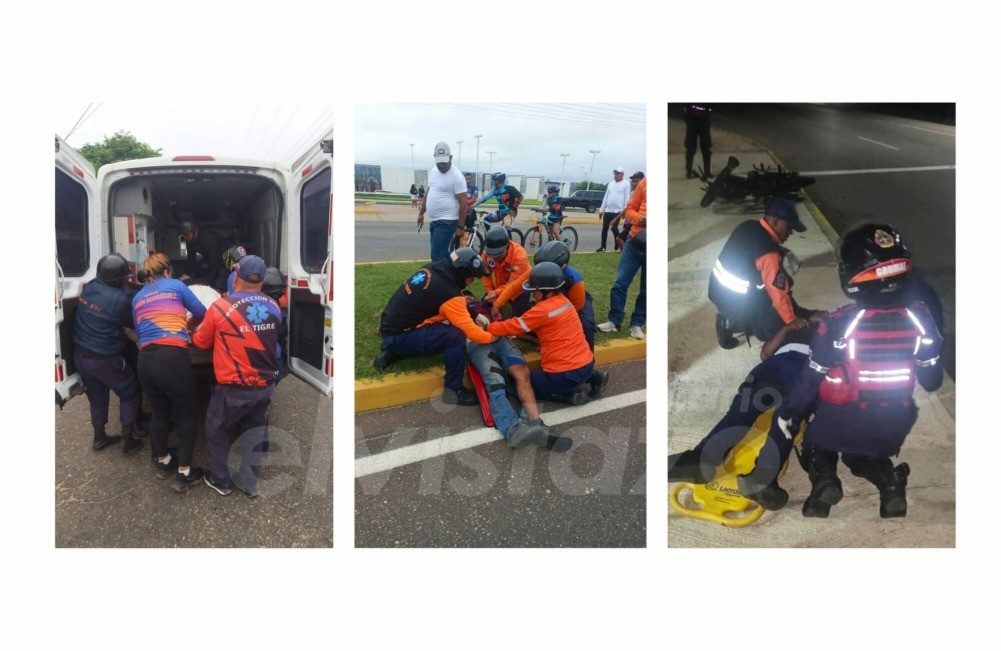 Cinco motorizados ingresaron al hospital de El Tigre las primeras horas del domingo 7Sept