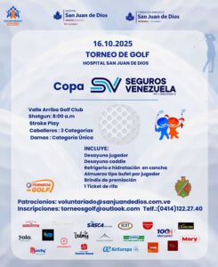 Hospital San Juan de Dios, organiza Torneo de Golf copa Seguros Venezuela a beneficio de pacientes pediátricos