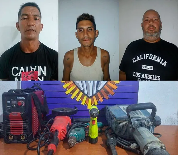 Trío de ladrones fueron detenidos por hurto a una unidad educativa en Miranda