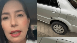 siete impactos de bala recibió el carro en que viajaba