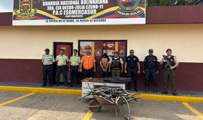 Arrestan a sujeto por hurto de material estratégico en Mercasur