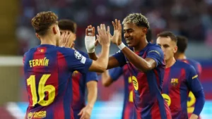 Fermín lidera con un hat-trick la goleada del Barcelona a Olympiacos