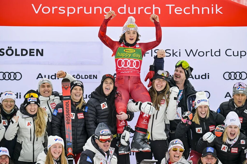 Julia Scheib logra la primera victoria de su carrera en el eslalon gigante de Sölden