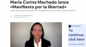 Corrección: Manifiesto de Libertad, de María Corina Machado, no establece ninguna fecha