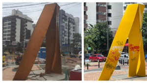 Denuncian la ‘destrucción’ de la obra de John Castles en un importante parque de Pereira