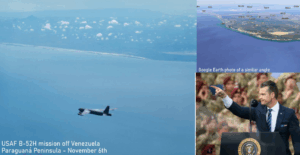 EEUU muestra una foto de bombardero frente a Venezuela