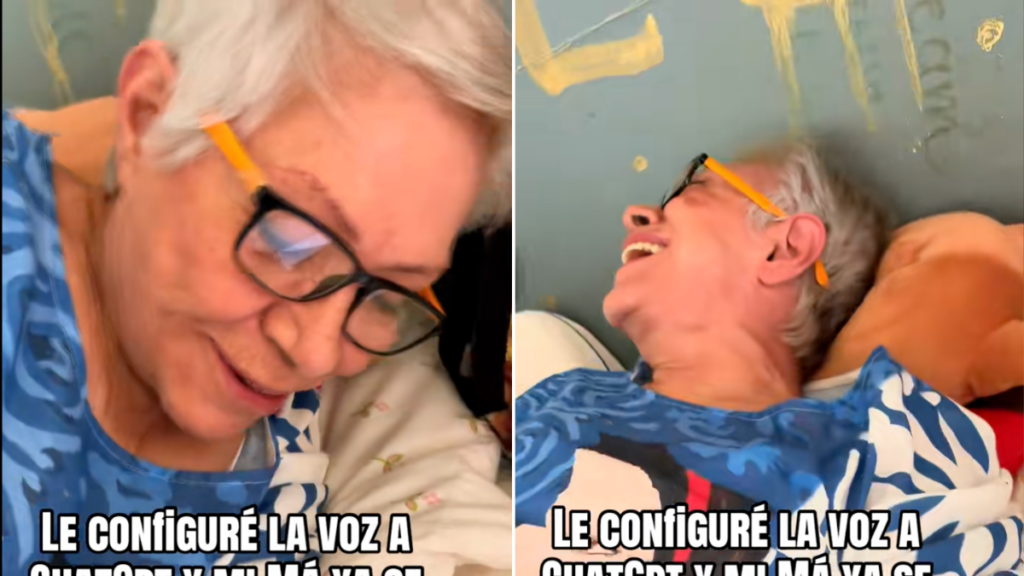 La divertida reacción de una madre al escuchar la voz 'seductora' de ChatGPT rompe el internet