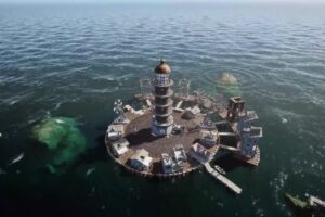 No es Frostpunk 3, pero en este juego de construcción postapocalíptico en el océano un faro es la última esperanza de la humanidad