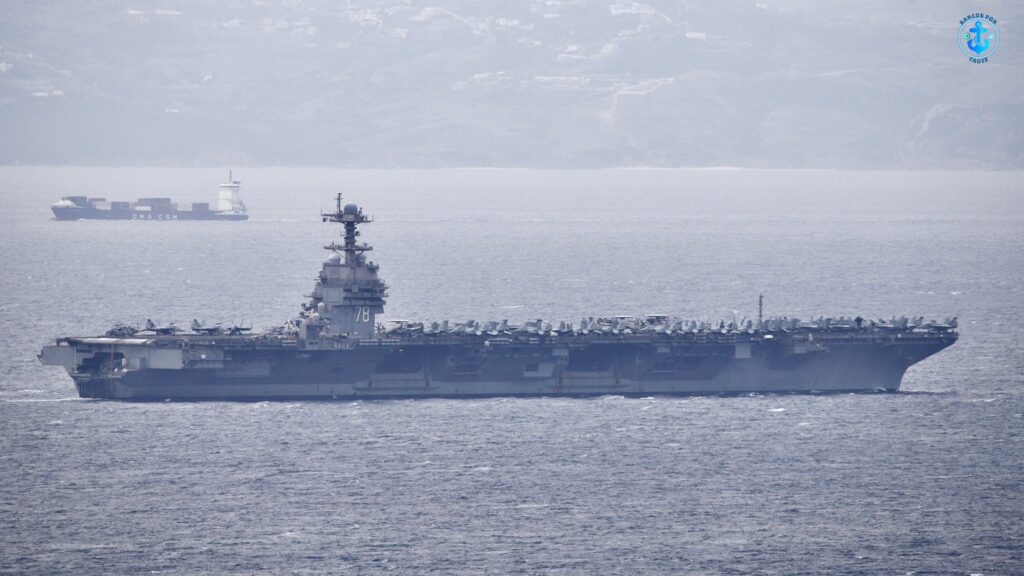 Portaviones Gerald R. Ford cruza el Estrecho de Gibraltar rumbo al Caribe