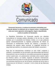 Venezuela repudia que Trump «insólitamente» intenta «dar órdenes» sobre su espacio aéreo – Diario La Nación