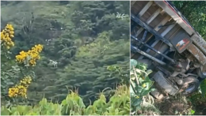 chiva con más de 40 pasajeros que se volcó en zona rural de Miranda deja dos muertos y más de 30 heridos