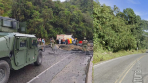 el antes y después de la carretera que quedó destruida tras atentado en la vía que comunica Medellín con la Costa; piden más seguridad