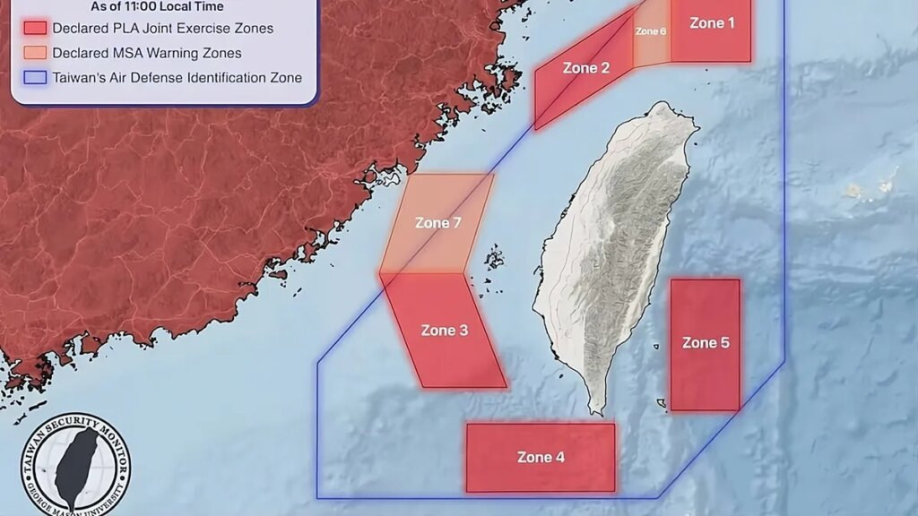 China inició los ejercicios militares más extensos de su historia alrededor de Taiwán