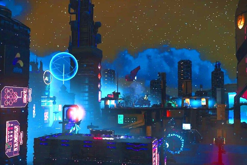 Este jugador de No Man's Sky ha construido una megaciudad cyberpunk que tiene cine, arcades y hasta tiendas de comida