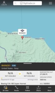 F-18 de EEUU entra a espacio aéreo venezolano: FlightRadar