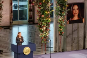 Hija de la líder opositora María Corina Machado recibió el Nobel de la Paz
