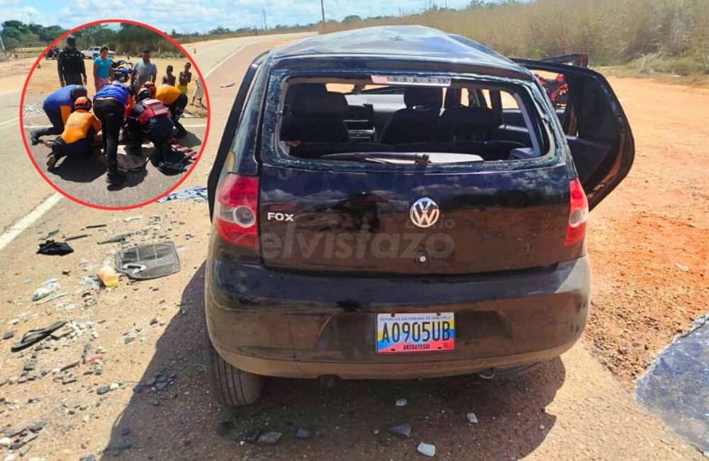Joven conductor sufrió amputación traumática de una oreja al volcar vehículo Fox en carretera al sur de Anzoátegui