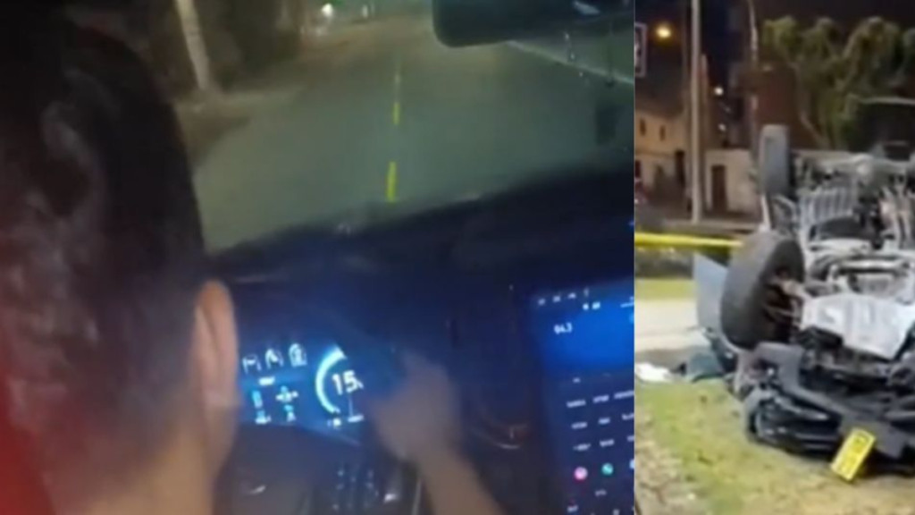 Jóvenes conducían con exceso de velocidad y grabaron su propio accidente: uno de ellos murió
