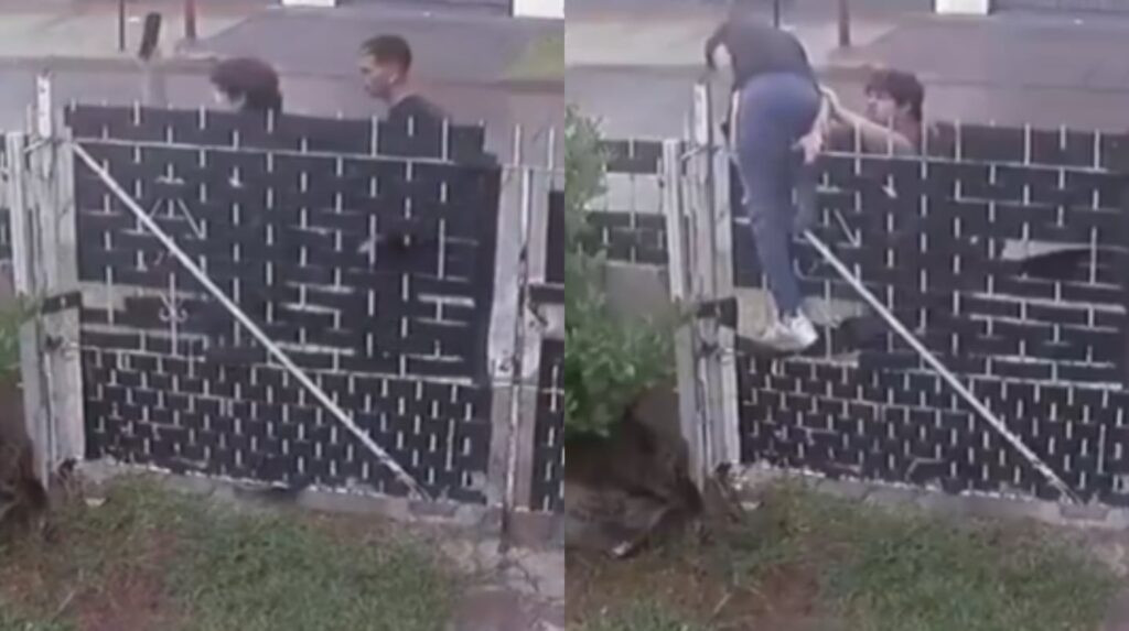 Lanzó su celular a la casa de un vecino para evitar un robo y se agarró a golpes con el ladrón