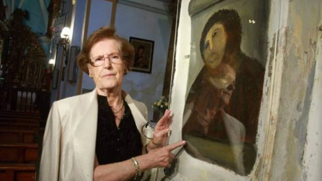 Murió Cecilia Giménez, autora de la famosa restauración del Ecce Homo de Borja