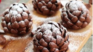 Piñas dulces de chocolate sin glutén y sin horno