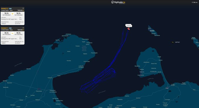 Reportan incursión de dos aviones F18 de EEUU en el Golfo de Venezuela