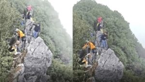Turista se cayó desde un acantilado mientras intentaba sacarse una selfie y sobrevivió de milagro