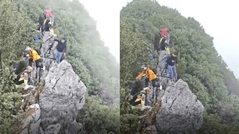 Turista se cayó desde un acantilado mientras intentaba sacarse una selfie y sobrevivió de milagro